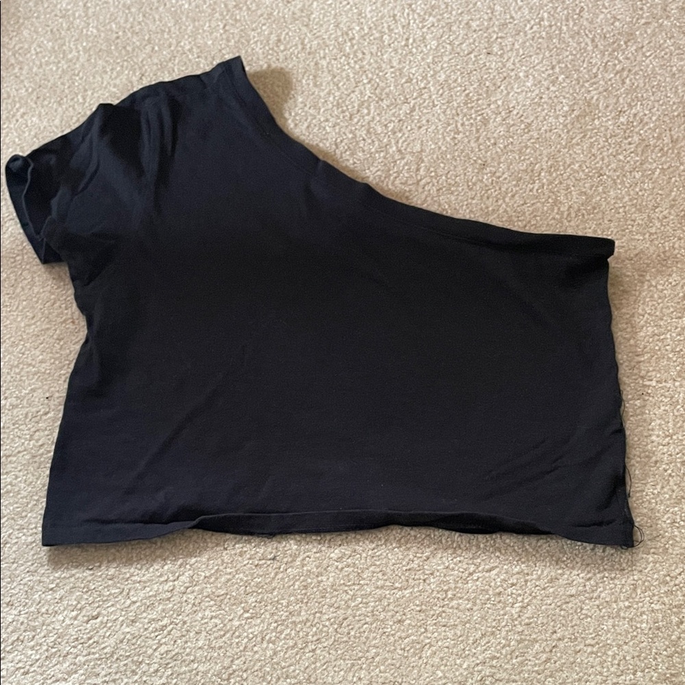 Aerie Black One-Shoulder Top
